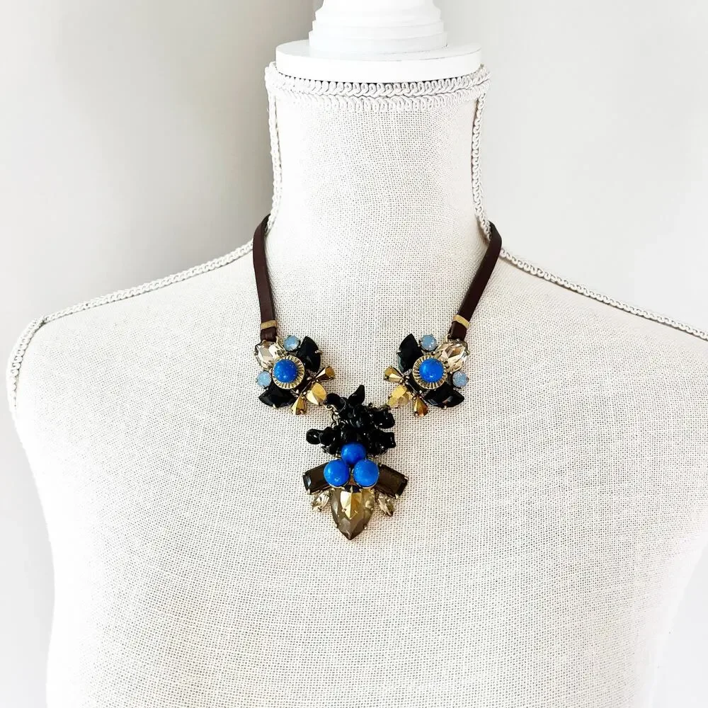 J. Crew Leather Statement Necklace